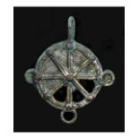 LATE ROMAN BRONZE PENDANT WITH CHI-RHO / STAR