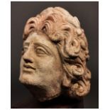 RARE GREEK LIMESTONE HEAD OF APOLLO