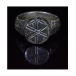 MEDIEVAL DECORATED BRONZE RING