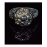 MEDIEVAL BRONZE DECORATED RING