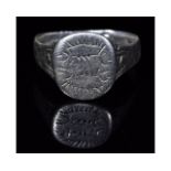 MEDIEVAL SILVER RING WITH DECORATION