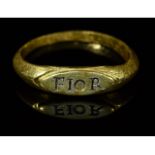 ROMAN GOLD RING WITH NAME "FIOR"