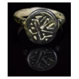 MEDIEVAL HOLY LANDS SELJUK BRONZE RING