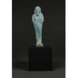 EGYPTIAN GLAZED USHABTI ON STAND