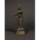 A BRONZE INDIAN FIGURE OF PARVATI