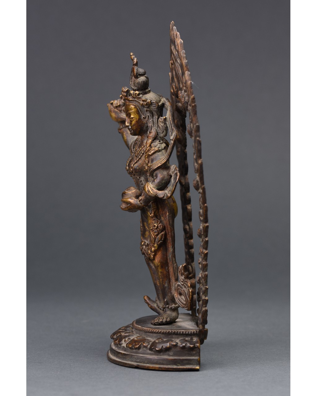 SINO-TIBETAN BRONZE GILDED TARA - Image 3 of 8