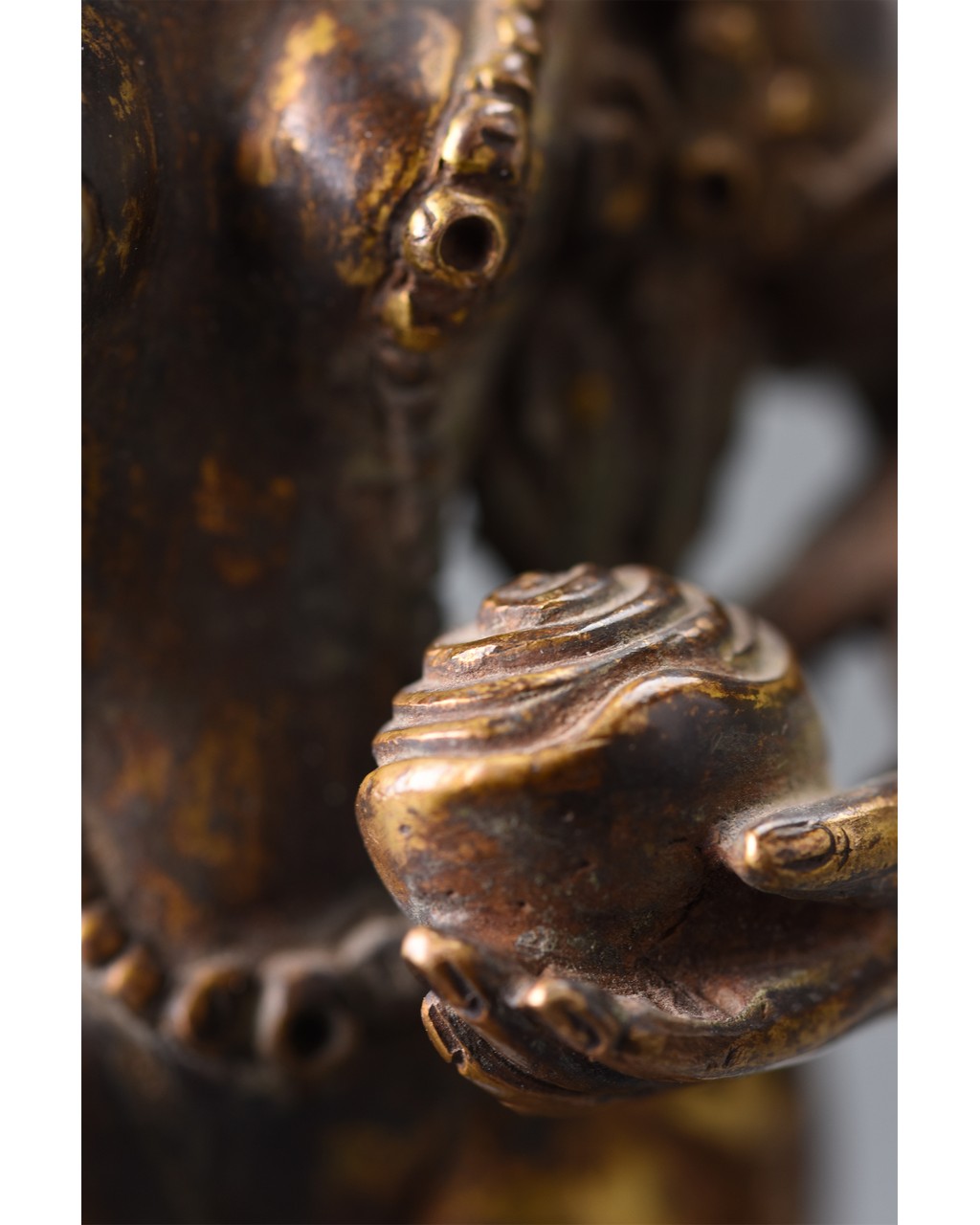 SINO-TIBETAN BRONZE GILDED TARA - Image 7 of 8