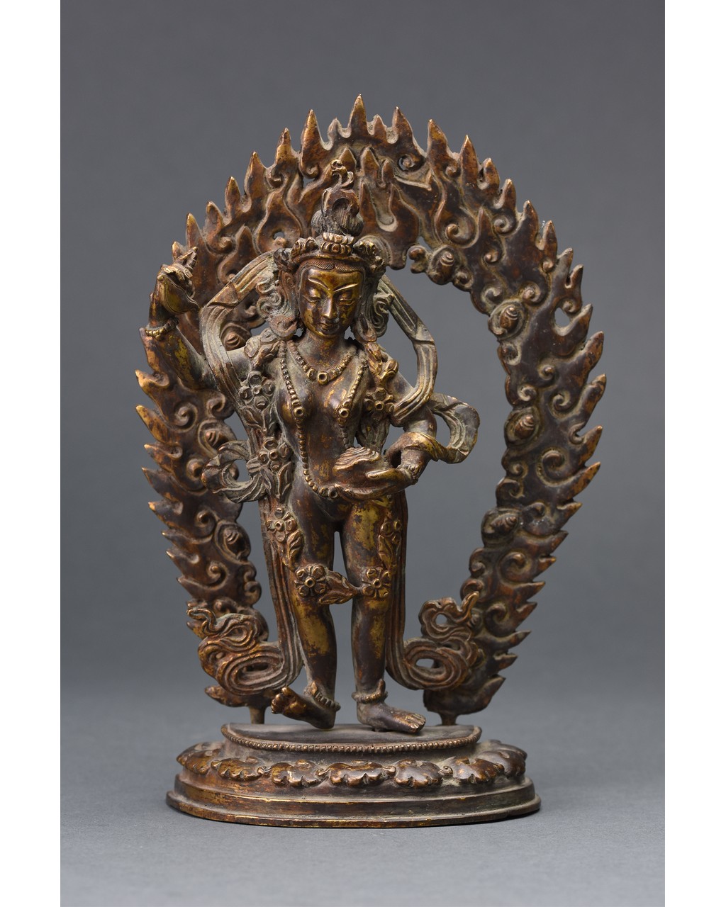 SINO-TIBETAN BRONZE GILDED TARA - Image 2 of 8