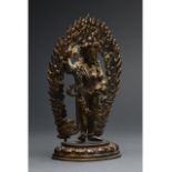 SINO-TIBETAN BRONZE GILDED TARA