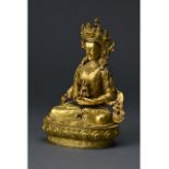 CHINESE GILT BRONZE FIGURE OF VAJRASATTVA