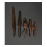 MEDIEVAL IRON ARROW HEADS (5)