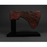 VIKING BEARDED IRON AXE HEAD ON STAND