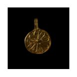 ROMAN GOLD FLORAL PENDANT