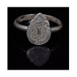 CRUSADERS PERIOD SILVER RING WITH TWO FISH