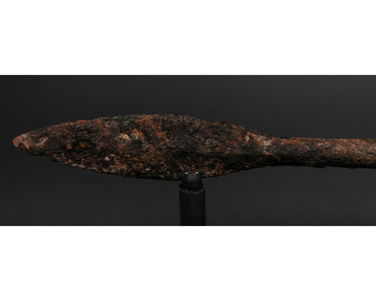 LONG ROMAN IRON SOCKETED SPEAR ON STAND - Image 4 of 4