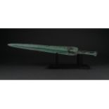 SUPERB ANCIENT BRONZE SWORD WITH HANDLE