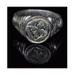 MEDIEVAL SILVER RING WITH STAR OF BETHLEHEM