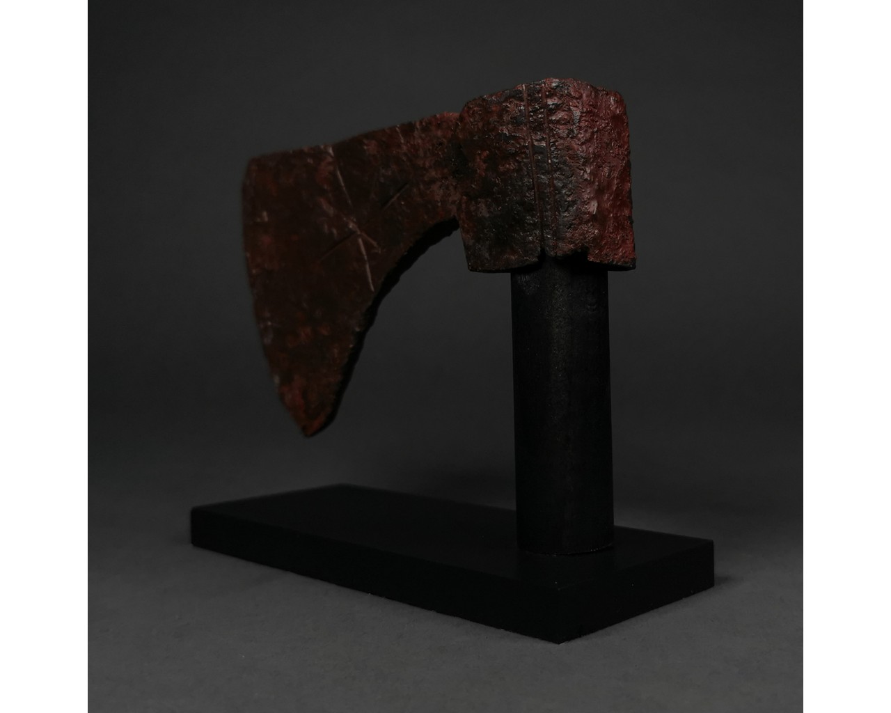 VIKING BEARDED IRON AXE HEAD ON STAND - Image 3 of 5