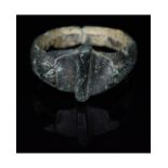 MEDIEVAL DECORATED BRONZE RING