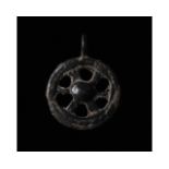 ROMAN BRONZE WHEEL AMULET