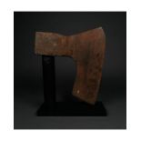 VIKING PERIOD IRON BATTLE AXE ON STAND