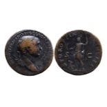 Ancient Roman Imperial AE sestertius Traianus