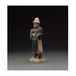 CHINESE MING DYNASTY GLAZED ATTENDANT FIGURE