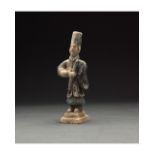 CHINESE MING DYNASTY GLAZED ATTENDANT FIGURE