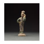 CHINESE MING DYNASTY GLAZED LADY FIGURE