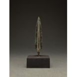 ANCIENT BRONZE SPEAR ON STAND