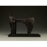 VIKING IRON BATTLE BEARDED AXE ON STAND