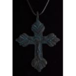 CRUSADERS ERA BRONZE CROSS WITH JESUS CHRIST