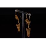 LARGE ROMAN GOLD FILIGREE EARRINGS