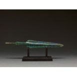 MAGNIFICENT ANCIENT BRONZE SPEAR ON STAND
