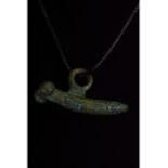 LARGE ROMAN BRONZE LEGIONARY PHALLUS PENDANT