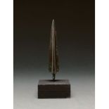 ANCIENT BRONZE SPEAR ON STAND