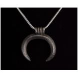 ROMAN SILVER LUNAR AMULET ON CHAIN