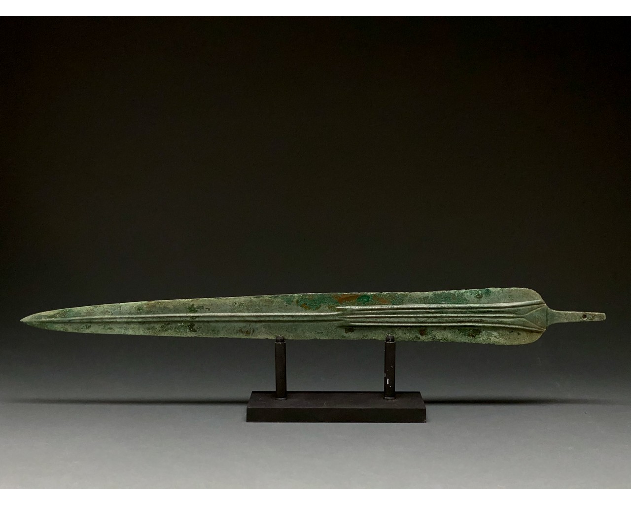 ANCIENT BRONZE SWORD ON STAND - SUPERB PATINA - Image 7 of 7