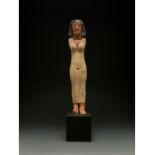 EGYPTIAN FEMALE VOTIVE WOODEN FIGURINE