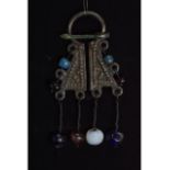MEDIEVAL PENANNULAR BROOCH WITH BEADS