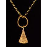 VIKING PERIOD GOLD LOOPED AXE PENDANT