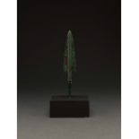 ANCIENT BRONZE SPEAR ON STAND