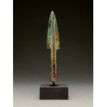 ANCIENT GREEK HOPLITE SOCKETED BRONZE SPEAR