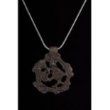 VIKING SILVER SIGURD SLAYING FAFNIR AMULET