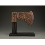 MIGRATION PERIOD IRON BATTLE AXE WITH FISH PATTERN