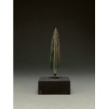 ANCIENT BRONZE SPEAR ON STAND