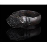 ROMAN BRONZE RING WITH STYLISED SNAKE