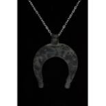 LARGE ROMAN BRONZE LUNAR AMULET