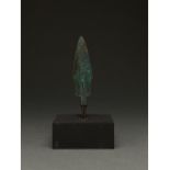 ANCIENT BRONZE SPEAR ON STAND