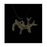 CELTIC IRON AGE BRONZE STAG AMULET